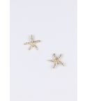 Pendiente de pescados de la estrella de Lovemystyle oro con Diamantes plata