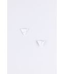 Lovemystyle White And Grey Marble Triangle Stud Earrings
