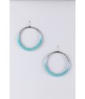 Lovemystyle Blue To Silver Ombre Large Hoop Earrings