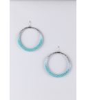 Lovemystyle bleu à Ombre grand Hoop boucles d’oreilles argent