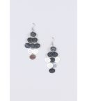 Lovemystyle plata sonriente cara Dangly pendientes