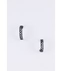 Lovemystyle Black Lattice Design Hoop Earrings