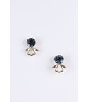 Lovemystyle Gold Angel Earrings With Navy Crystal
