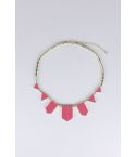 Lovemystyle Gold Necklace With Pink Shape Detail