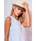 Lovemystyle dos tono Fedora sombrero con banda de colores