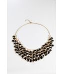 Lovemystyle Gold Statement Necklace With Black Stones