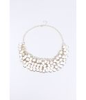Lovemystyle Gold Statement Necklace With White Stones