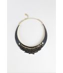 Lovemystyle Black Choker Necklace With Hanging Beads And Chains