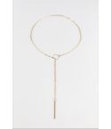 Lovemystyle Thin Gold Chain Plunge Hoop And Bar Necklace