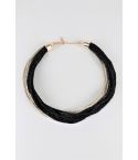 Lovemystyle Multi-Layered Black And Silver Thread Necklace