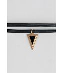 Lovemystyle Double EMB sangle tour de cou avec pendentif Triangle