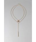 Lovemystyle gelaagde gouden ketting met Disc en Bar hanger