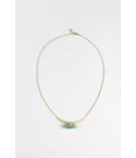 Lovemystyle Gold Chain Necklace With Green Crystal Pendant