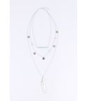 Lovemystyle Silber-Multi-Layer-Halskette mit Feder-Design