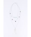 Lovemystyle zilver Multi laag ketting met veer Design