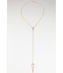 Lovemystyle Drop Plunge Necklace In Gold With Triangle Pendant