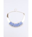 Lovemystyle Gold Plate Necklace With Blue Beads And Diamante