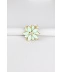 Lovemystyle Gold Ring With Green Pastel Flower Design