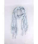 Lovemystyle Silver Lightweight Scarf With Fringe Detail