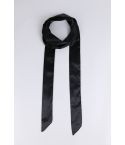 Lovemystyle Thin Long Silk/Satin Neck Scarf In Black