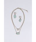 Lovemystyle Pastel Stone And Diamante Ring And Necklace Set