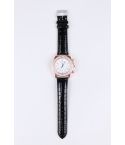 Lovemystyle Black and Rose Gold Watch With Diamante Detail