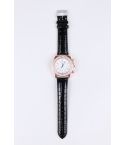 Lovemystyle schwarz und Rose Gold Uhr mit Diamante Detail