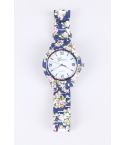 Lovemystyle Blue Watch With All Over Floral Design