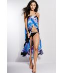 Lovemystyle Printed Strapless Tie Back Sarong With Cowl Back - SAMPLE
