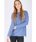 Projet de vendredi tricot pull à manches longues bleu Relaxed Fit