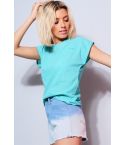 Lovemystyle Loose Fitting Linen Turquoise Top