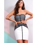 Lovemystyle drijvende Bandeau-Bandage jurk In zwart-wit