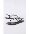 Lovemystyle Schwarze Sandalen mit Silber Diamante Verzierungen