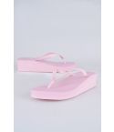 Lovemystyle Baby Pink Wedge Flip Flop Sandals