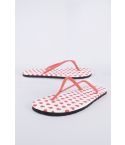 Lovemystyle Red And White Flip Flops With Heart Polka Dots
