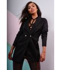 Lovemystyle noir Tuxedo Style longue lignée Blazer