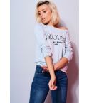 Lovemystyle Marl grå Sweatshirt med 'Malibu' Graphic