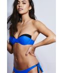 LMS bleu et noir bustier Bikini avec détail de coupe ailé