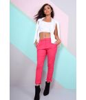 Lovemystyle Fitted Low Rise Trousers In Hot Pink