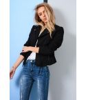 Lovemystyle Black Suede Jacket With Zip And Pocket Detail