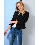 Lovemystyle Black Suede veste avec Zip et poche détail