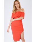 Kwistig Alice Oranje uit de schouder Bodycon jurk