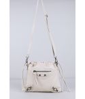 Lovemystyle Cream Cross Body Bag With Zip And Buckle Detail