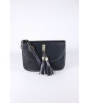 Lovemystyle Small Black Side Bag With Large Gold Tassel