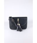 Pequeño Lovemystyle negro lado bolsa con borla de oro grande