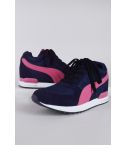 Lovemystyle Navy Wedge Trainers With Pink Accent