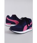 Lovemystyle Navy zeppa scarpe da ginnastica con accento rosa