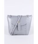 Lovemystyle Grey Cross Body Bag With Popper Clasp