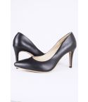 LMS Black Faux Leather Court Shoe With Mid Heel