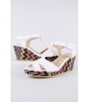 Lovemystyle White Wedges With Coloured ZigZag Heel